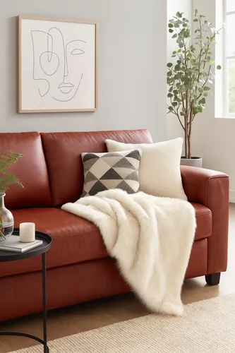 Wolldecke creme-schwarz, heine home – Elegante Couchdecke im Fell-Look 140x170 cm - Stylische Decke in Creme-Schwarz für Ihr Wohnzimmer, aus hochwertiger Polyestermischung. Perfekt für gemütliche Abende und pflegeleicht bei 30 °C waschbar.