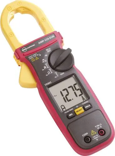 AMP-220-EUR AC/DC Stromzange TMRS, 600A - Multimeter mit integrierter Messwertspeicher-Funktion für präzise Strom-, Spannungs- und Widerstandsmessungen, ideal für professionelle Elektriker.