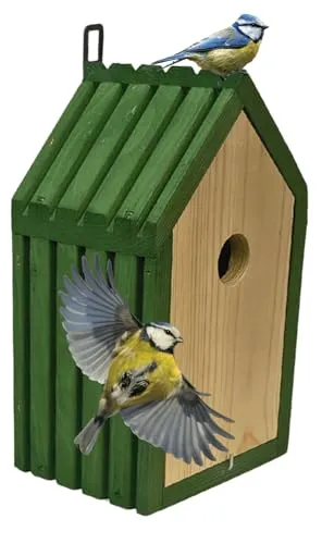MODO24 Meisen Nistkasten aus FSC® Holz – Ideal für Blaumeisen & Kleinvögel - Hochwertiger Nistkasten aus FSC-zertifiziertem Kiefernholz mit 2,8 cm Einflugloch. Praktische Reinigungsklappe und Futterhaken für Garten & Balkon. Robustes Design für sicheren Schutz vor Witterung und Raubtieren.