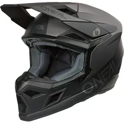 ONeal 3SRS Solid S26 Motocrosshelm - Matt Schwarz/Dunkelgrau - M - Motorradhelm mit innovativer IPX® ACells-Technologie für maximalen Aufprallschutz, ideal für Racing und Offroad. Leicht, komfortabel und ECE 22.06 zertifiziert.