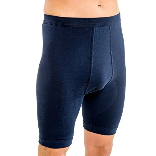 HERMKO 3980 Herren knielanger Slip mit Eingriff und Weichbund, Schlüpfer mit hohem Leib aus 100% Bio-Baumwolle, Größe:D 9 = EU 3XL, Farbe:Marine