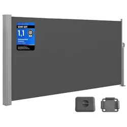 SONGMICS Seitenmarkise 160 x 400 cm, Sichtschutz für Terrasse und Balkon - Markise aus 220 g/m² Polyester, blickdicht und wetterfest, ideal für ungestörte Momente im Garten oder auf der Terrasse.
