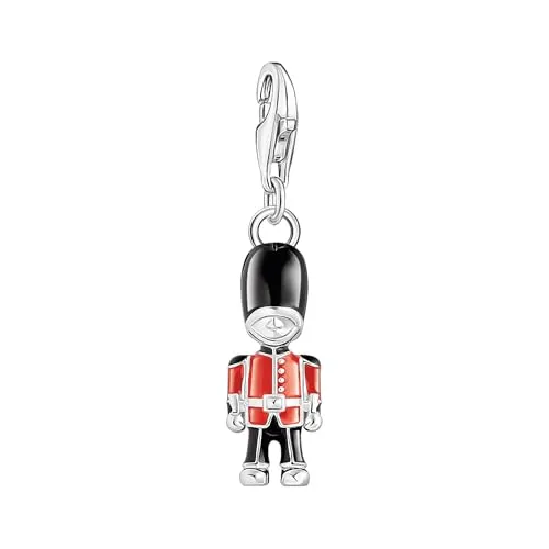THOMAS SABO Charm-Anhänger LONDON Königliche Wache Silber - Clasp Charms für Damen, aus 925 Sterlingsilber mit detailgetreuem Wachmann der königlichen Garde – ein elegantes Schmuckstück für London-Fans.