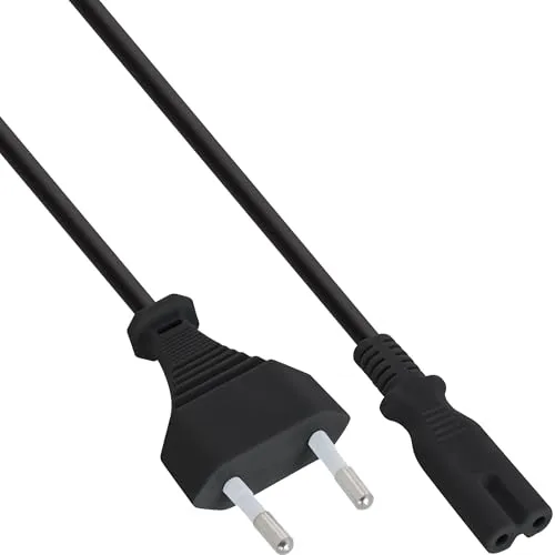 InLine® 16654O Netzkabel, Netzstecker auf Euro 8 C7 Stecker, 0,3m