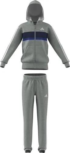 adidas Unisex Kinder SEASONAL ESSENTIALS TIBERIO FLEECE TRACKSUIT - Bequemer Fleece-Trainingsanzug für Kinder mit durchgehendem Reißverschluss und Kapuze. Ideal für sportliche Aktivitäten und gemütliche Tage. Hergestellt aus recycelten Materialien für ein gutes Gewissen.