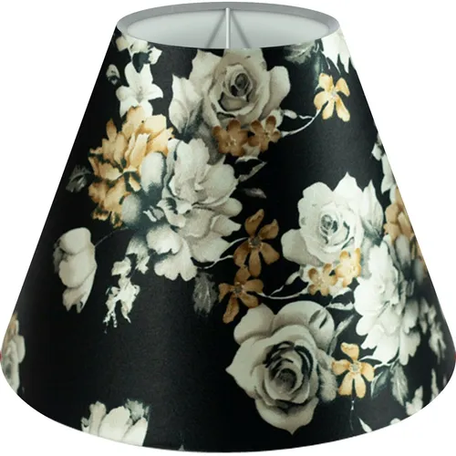 Lampenschirm Baumwolle | M: Ø25 cm | Konisch | E14/E27 | Floral
