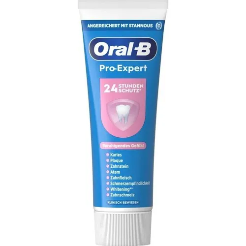 Oral-B Pro-Expert Sensitive Zahnpasta 75ml - Die Oral-B Pro-Expert Sensitive Zahnpasta sorgt für sanfte Pflege und schützt Ihre Zähne rund um die Uhr. Ideal für empfindliche Zähne und gemacht für den täglichen Gebrauch.