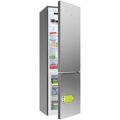 Bomann® Kühlschrank mit Gefrierfach KG 7369 inox - Silber, 176cm - Effiziente Kühl-Gefrierkombination mit 262 Litern Gesamtvolumen. Die LowFrost-Technologie reduziert Eisbildung und spart Energie. Flexibel mit 4 Ablagen und leiser Inverter-Technologie bei nur 38 dB.