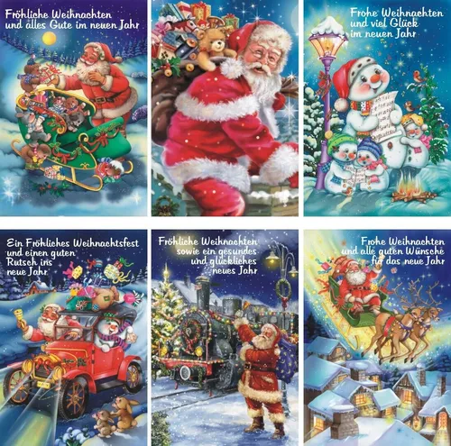 Weihnachtskarten mit Umschlag 22-0003, Glückwunschkarten Weihnachten 100