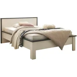Furn.Design Einzelbett Stove, 140x200 cm, Weiß/Anthrazit - Stilvolles Einzelbett 'Stove' im Landhausstil, 140 x 200 cm, mit strapazierfähigem Holzwerkstoff. Ideal für ein gemütliches Schlafzimmer und sorgt für Stabilität und Komfort.