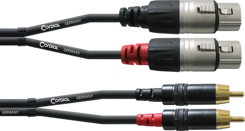 CFU 1,5 FC - CORDIAL 2x XLR female 3 pol, 2x Cinch-RCA, 1,50m