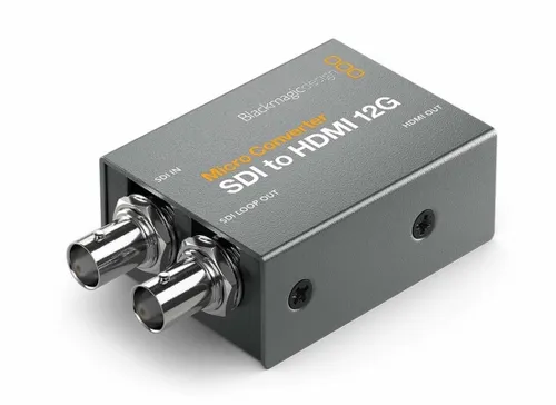 Blackmagic Design Micro Converter SDI to HDMI 12G mit Netzteil - HiFi-Kabel, wandelt SDI-Signale in hochauflösendes HDMI um und ermöglicht so eine vielseitige Nutzung in der Videoproduktion.