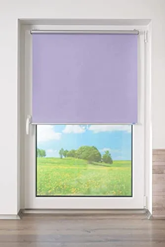 K-HOME Springrollo Anna, verdunkelnd, 80x200 cm, ohne Bohren, lila - Praktisches freihängendes Rollo in Lavendel, energiesparend und einfach zu montieren. Ideal für Fenster und Türen, sorgt für optimale Verdunkelung.