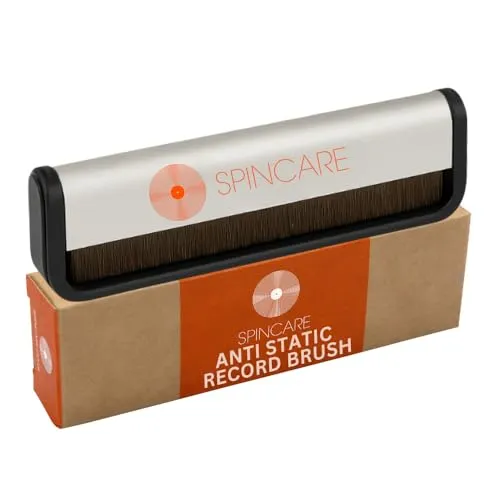 Vinyl Schallplatten Reinigung Bürste von SPINCARE | Professionelle Plattenbürste | Antistatischer LP Vinylplattenreiniger | Entfernt Schmutz aus LP-Rillen