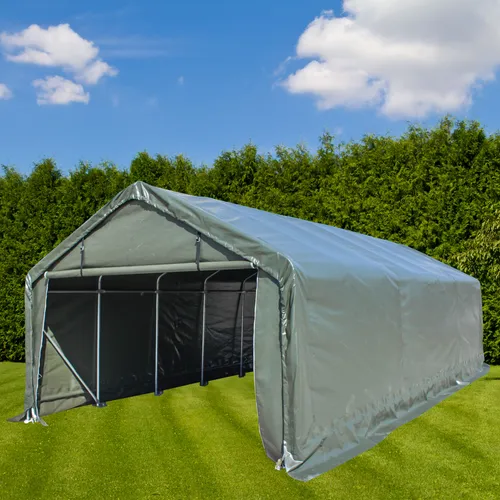 Dema Weidezelt Belfast 8,40 x 3,66 m - Vielseitig verwendbares Weidezelt oder Lagerzelt von DEMA. Mit großzügigen Abmessungen bietet es optimalen Schutz und Stauraum für Ihre Bedürfnisse im Garten oder auf der Weide.