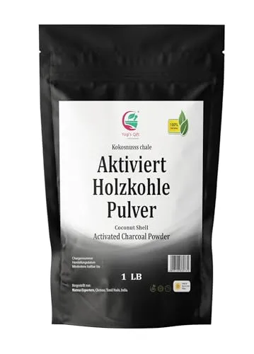 Aktivkohlepulver in Lebensmittelqualität 1Pfund | Gemahlenes Aktivkohlepulver für Getränke, Smoothies, Zähne, Haut und Seifenherstellung | 100%natürliches Entgiftungsmittel | Auf Kokosnussschalenbasis