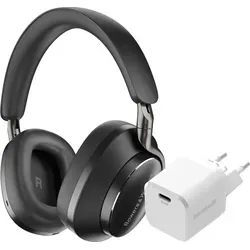 Bowers & Wilkins Px8 Schwarz + BlueBuilt Power-Delivery-Ladegerät mit USB-C-Port 20 W Weiß