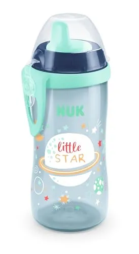 NUK Kiddy Cup Night Trinkbecher für Kleinkinder – Auslaufsicher & Leuchtend - Praktischer Trinkbecher für Kleinkinder ab 12 Monaten, mit auslaufsicherem Ventil und verstärktem Mundstück. Leuchtet im Dunkeln für einfaches Finden. Ideal für unterwegs – Clip zur Befestigung an Kleidung oder Rucksack.