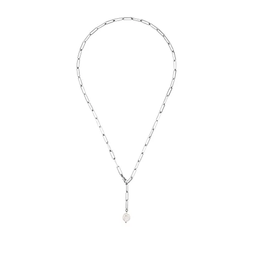 Heideman Halskette Gaby – Elegante Damenkette aus Edelstahl mit weißer Perle - Stilvolle Halskette für Frauen aus poliertem Edelstahl, ideal für jeden Anlass. Das klare Design und die glänzende Oberfläche machen sie zum perfekten Schmuckstück für jeden Look.