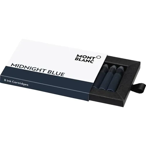 MONTBLANC Tintenpatronen für Füller Midnight Blue blau-schwarz, 8 St.