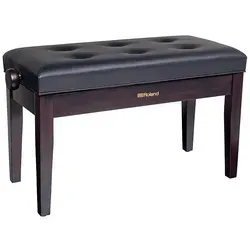 Roland Duett-Klavierbank RPB-D300RW - Massive Holzkonstruktion, gepolsterter Premium-Vinyl-Sitz und höhenverstellbar, elegantes Palisander-Finish