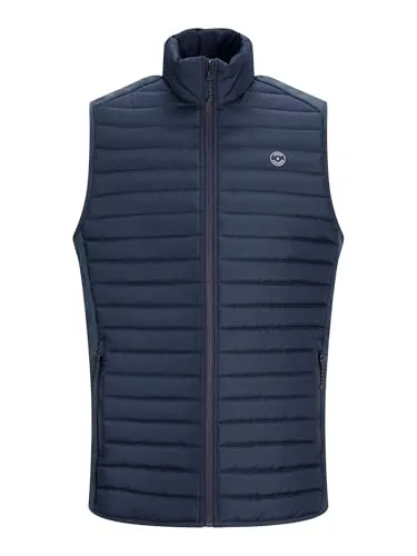 JACK & JONES PLUS Herren JJEMULTI Bodywarmer Collar PS Weste, Navy Blazer, 2XL - Elegante Steppweste für Herren, normal geschnitten und ohne Ärmel – perfekt für stilvolle Layering-Looks.