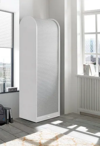 Mäusbacher Jalousieschrank 69x192 cm - Büroschränke mit modernem Design und praktischer Rolladenfunktion für optimalen Stauraum und Schutz vor neugierigen Blicken.