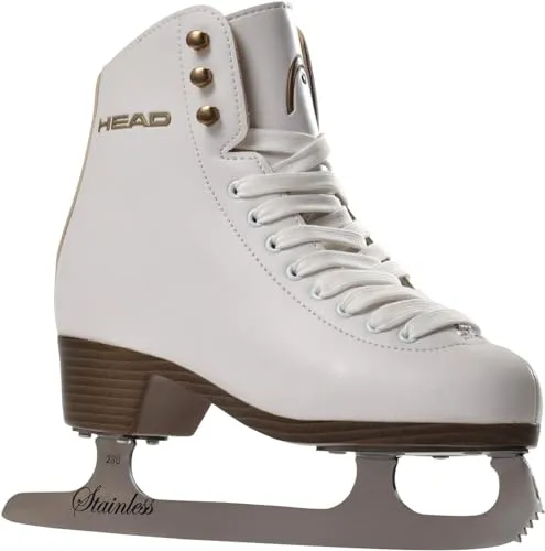 HEAD Damen skøjter Donna Eiskunst Schuh, Weiß, 39 EU - Schlittschuhe für Frauen mit Edelstahlkufe, ideal für Anfänger und Fortgeschrittene. Das wasserabweisende Obermaterial und das warme Innenfutter bieten Komfort beim Eislaufen.