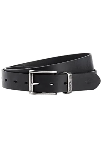 camel active Herren Gürtel aus hochwertigem Leder Schwarz, menswear-S