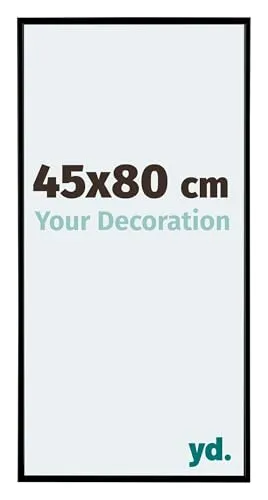 Your Decoration - Bilderrahmen 45x80 cm - Schwarz Matt - Bilderrahmen aus Kunststoff mit Acrylglas - Antireflex - 45x80 Rahmen - Evry
