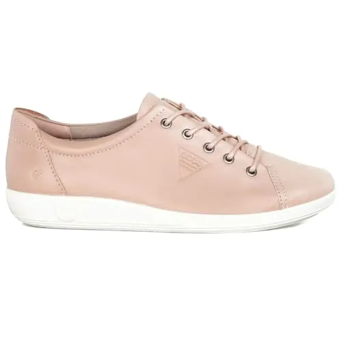 ECCO Sneaker Soft 2.0 Tie – Leichte und flexible Sohle in hellrosa für Damen, Größe Euro 39 - Sneaker aus Premium-Leder mit atmungsaktivem Textilfutter, ideal für stilvolle Outfits und höchsten Tragekomfort.