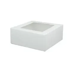 Greenbox Patisserie Boxen mit Sichtfenster, 50 Stück - Praktische Patisserie Boxen mit Sichtfenster (18 x 18 x 7,5 cm), die flachliegend geliefert werden. Ideal für die ansprechende Präsentation und Aufbewahrung von Backwaren, während die Aromen geschützt bleiben.