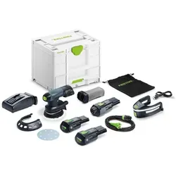 Festool Akku-Exzenterschleifer ETSC 125 3,0 l Set 578857 - Ergonomischer Akku-Exzenterschleifer für optimale Bewegungsfreiheit. Inklusive 2 Akkus und Schnellladegerät – ideal für präzise Schleifarbeiten überall.