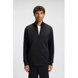 BOSS GREEN Sweatjacke Mirror mit Flachstrickkragen - Funktionsjacke in Dark Blue, regular fit, mit Reißverschluss und elastischem gesteppte Jacquard für optimalen Tragekomfort und lässigen Look.