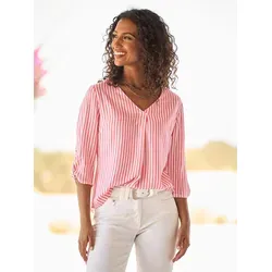 heine Klassische Bluse Streifenbluse rot 44