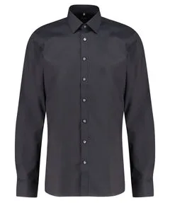 Businesshemd OLYMP "Level Five body fit" Herren, Gr. 42, schwarz - Elegantes Slim-Fit Hemd von OLYMP mit extra langem Arm. Ideal für stilvolle Anlässe und vielseitig kombinierbar. Pflegeleicht und formbeständig dank hochwertiger Baumwollmischung.