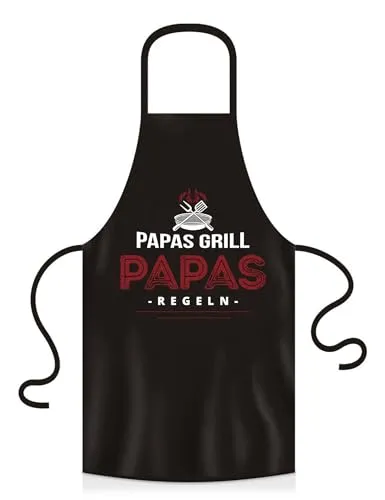 YORA Grillschürze für Männer Vatertagsgeschenk - Kochschürze lustig [inkl. Urkunde] - lustige Geschenke zum Vatertag - Geschenkideen Opa & Papa - Leute (Papas Grill)