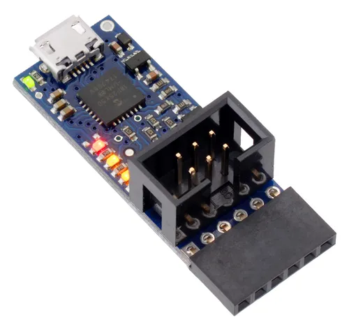 Pololu USB AVR Programmer v2.1 – Kompakter ISP für AVR-Mikrocontroller - Effizientes Programmiergerät für AVR-Mikrocontroller, unterstützt USB-Anschluss und bietet vielseitige Konfigurationsmöglichkeiten für verschiedene Betriebssysteme.