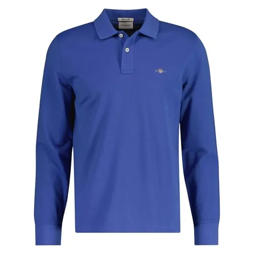 REG Shield LS Pique Rugger - Stylisches Langarmshirt - Langarmshirt mit normaler Passform und GANT-Stickerei. Die Knopfleiste mit zwei Knöpfen und kleine Seitenschlitze bieten zusätzlichen Komfort und Stil.