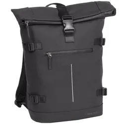 William - Riverside Rolltop Rucksack schwarz - Stylischer Rolltop Rucksack mit viel Stauraum, gepolstertem Rücken und verstellbaren Schultergurten für optimalen Tragekomfort. Ideal für Alltag und Reisen.