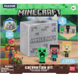 Minecraft Ausgrabungs-Set von Paladone - Spielfigur Spielsets: Entdecken Sie drei ikonische Minecraft-Figuren durch interaktives Ausgraben – das perfekte Geschenk für kreative junge Gamer!