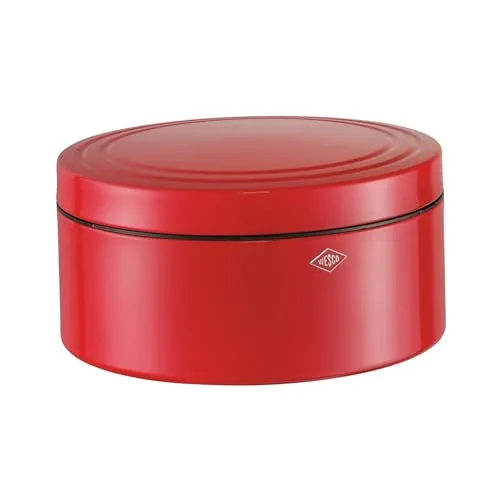 WESCO Keksdose Classic Line - Dichte Gebäckdose aus Stahlblech - Stilvolle Gebäckdose mit 4 Litern Volumen, ideal zur Aufbewahrung von Keksen und Kuchen. Schließt dicht dank Kunststoffring und ergänzt perfekt die Classic Line. Maße: 124 x 240 x 240 mm (H x B x T).