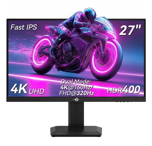 TITAN ARMY P2712V Flat 16:9 Fast IPS UHD 160Hz, dualer Modus FHD 320Hz Gaming-Monitor (1 ms Reaktionszeit, Fast IPS, 4K@160Hz/FHD@320Hz)
