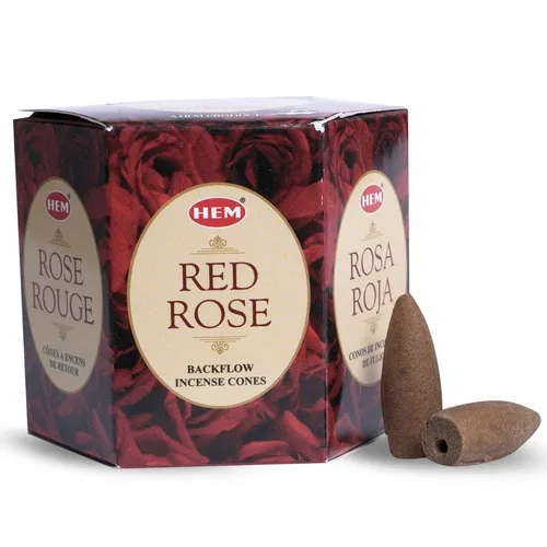 HEM Rückflusskegel Rote Rose - 40 Kegel für romantische Entspannung