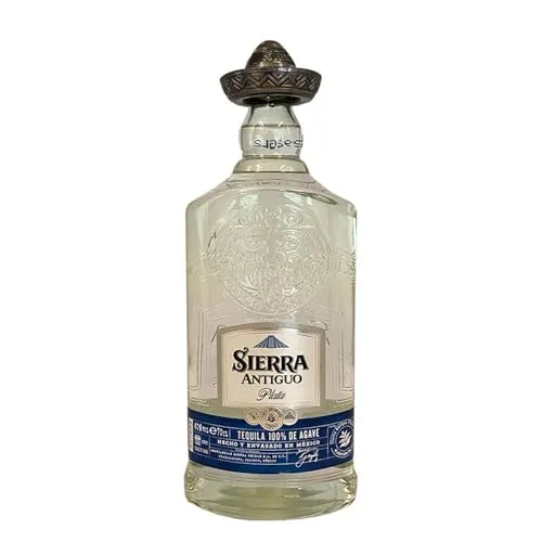 Sierra Antiguo Plata (1 x 700 ml) – reiner Tequila Blanco aus 100 % Blaue Weber Agave – Tequila mit klarer Agaven- und Zitrus-Note – ideal für Cocktails wie Margaritas – 40 % Alk.