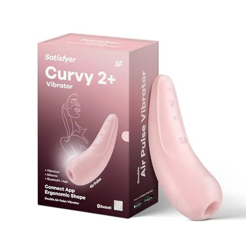Satisfyer 'Curvy 2 Connect App' Klitoris-Sauger 13,5 cm | Druckwellen-Vibrator Sex-Spielzeug für Sie | Klitoris-Stimulation leise & stark | Auflegevibrator mit Vibrationen und App | Farbe: pink