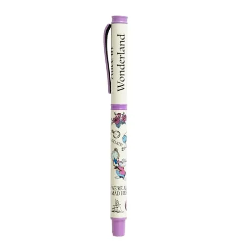 Grupo Erik Disney Alice Im Wunderland Kugelschreiber Schwarz - Kugelschreiber Hochwertig Cooler Stift mit Geschenkbox - Tintenroller Schwarz