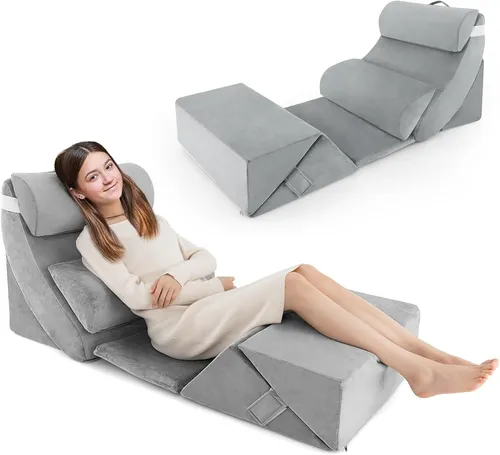 Orthopädisches Keilkissen Set - Lesekissen & Bettkeilkissen - Kopfkissen & Körperkissen, orthopädische Unterstützung für optimalen Komfort beim Lesen oder Entspannen, ideal für Erwachsene.