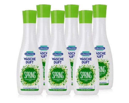 Dr. Beckmann Wäscheduft Spring, 6er Pack (6x 250 ml) für langanhaltenden Frischeduft - Verleiht Textilien mit Duft-Depot-Kapseln einen frischen Duft, der bei jeder Bewegung freigesetzt wird. Ideal für alle Stoffe, auch Mikrofaser und Funktionskleidung. Perfekt in Waschmaschine und Trockner einsetzbar.
