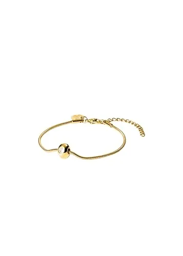 Purelei® Inner Light Armband – Eleganz & innere Stärke in Gold - Filigranes Schlangenketten-Armband aus Edelstahl mit wasserfester 14K Vergoldung. Verstellbar von 16-20 cm für perfekten Tragekomfort. Funkelnde Zirkonia-Kugel als elegantes Highlight – ideal für jeden Anlass.